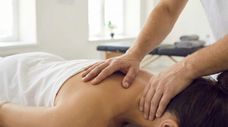 Manuelle Therapie – Funktionelle Behandlung von Gelenken & Muskeln Physiotherapeut führt spezialisierte Manuelle Therapie zur Mobilisation blockierter Gelenke und Muskeln in der Praxis Ulrike Freund durch.