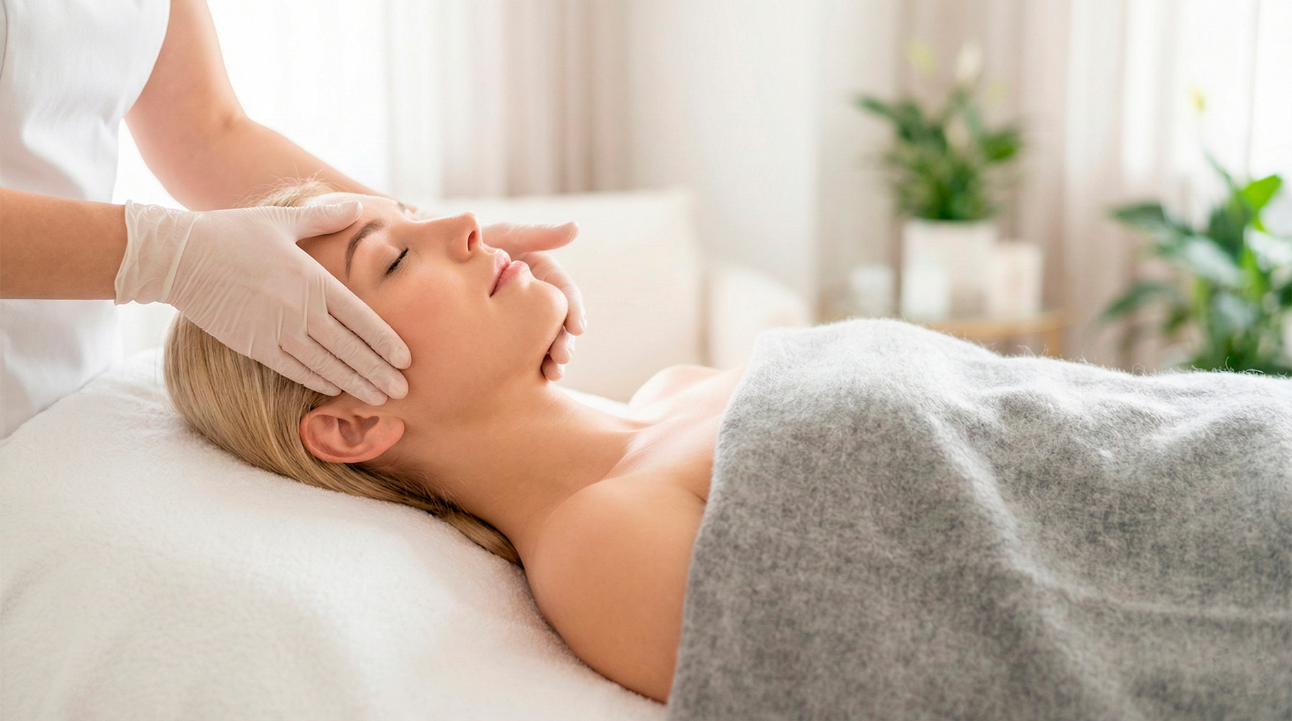 Physiotherapeutische Massage der Kaumuskulatur zur Behandlung von spannungsbedingten Kopfschmerzen und CMD in Dortmund.