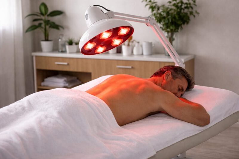 Wärmetherapie mit Rotlichtlampe – Physiotherapeutische Wärmebehandlung bei Rückenschmerzen in Dortmund